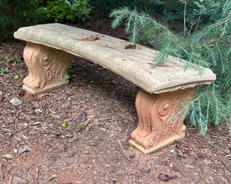 Concrete garden bench