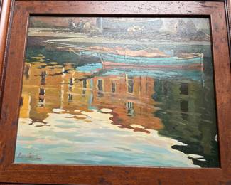 Vintage oil on board