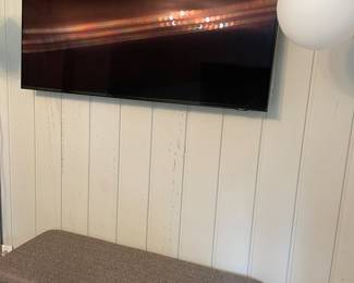 Tweed fabric bench & TV