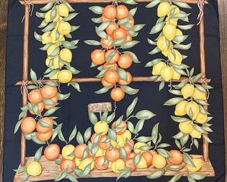 Hermes Oranges Eat Citrons Scarf