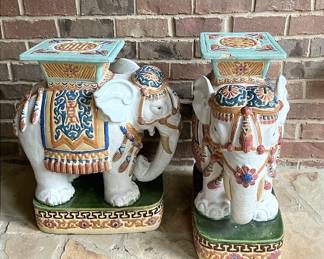 Handpainted Elephant Pedestals