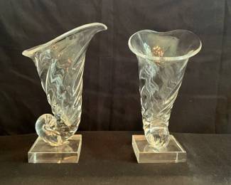 Libbey Glass Knickerbocker Cornucopia Vase