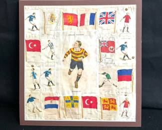 Antique Cigarette Silk Flags and Soccer Players
