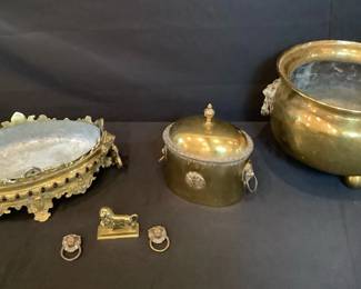 Vintage Brass Decor With Lion Motif