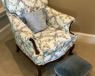 Floral Chair Ottoman