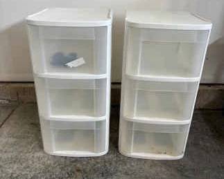 Two Sterilite 3 Drawer Storage