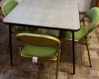 Card Table with Four Folding Chairs