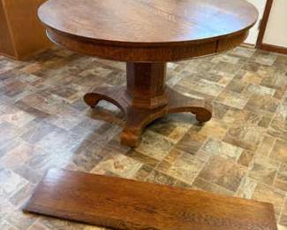 Solid Oak Table with One Leaf