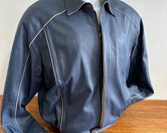 Blue Lambskin Mens MAUS HOFFMAN Jacket