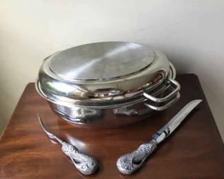 CHARMING ART Roasting Pan with Carving Set