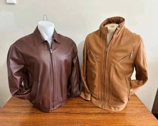 Two TUTTLE Mens Leather Jackets M