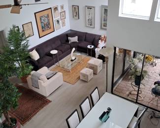 Design table. Chairs and couches