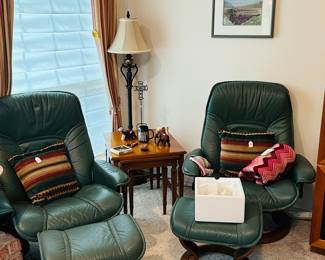 green / teal matching chairs , set , vintage looking 