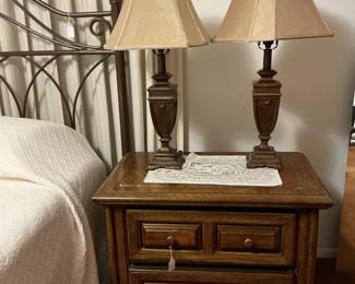 Night stand (28 1/2 x 24), lamps (28in tall)