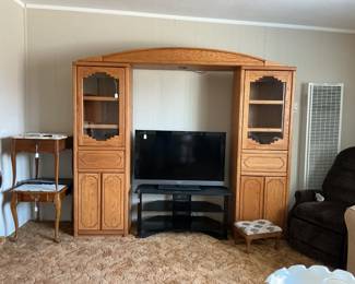Entertainment center (73x89), Sony tv/ (42in) tv stand, 2 small side tables