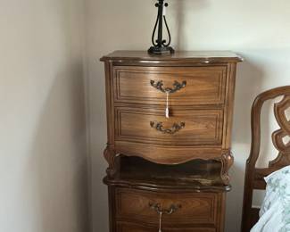 Two side tables (26x25) each lamp (19 inches tall)