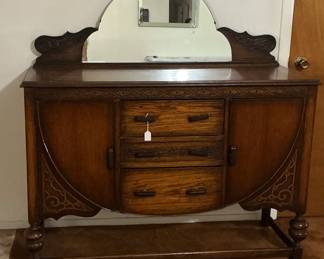 Vintage Wood cabinet w/mirror no labels or markings (51 W x35 H)