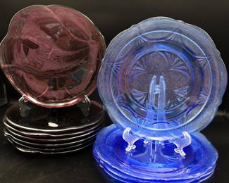 Colored Glass Luncheon Plates