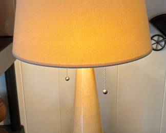 Mid Century Art Glass Table Lamps w/ Double Bulbs and Pull String Switch (2 available)