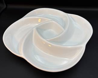 White Stoneware Vegitable or Chip and Dip
