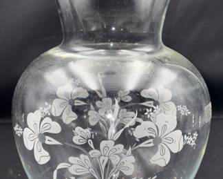 Etched Glass Vase