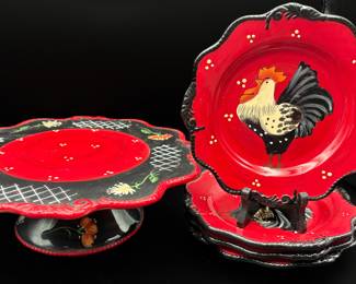 Maxcera Pedestal Cake Plate and Dessert Plates