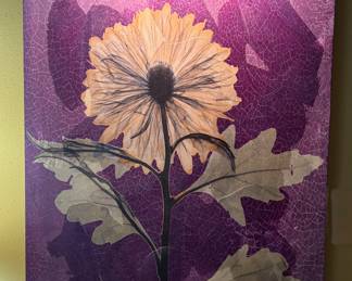Art Canvas  Sunflower On Purple 