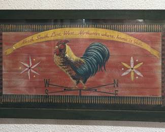 Framed Rooster Wall Art