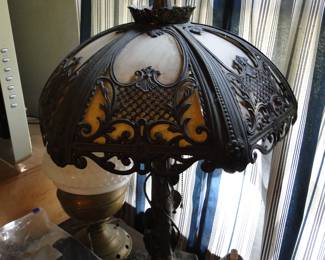 Slag Glass Table Lamp