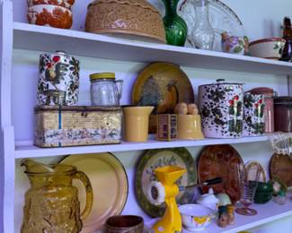 Lots of beautiful kitchen ware items, check out our large kitchen room upstairs