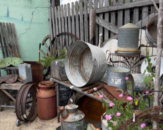 Lots of garden items in a garden setting