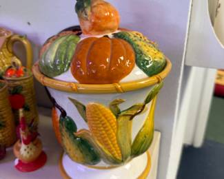 Fall colored vintage cannister