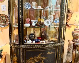 Gorgeous Curio Cabinet with handprinted three dimensional detail