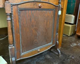 Vintage wooden fireplace screen or decorative element 