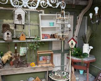 Lots of garden items in a garden setting
