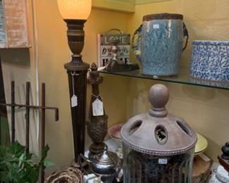 beautiful stand lamp and other decor items