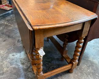 Antique drop leaf barley twist table