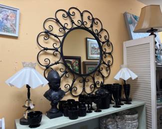 Vintage Tiara Indiana Black Glass 