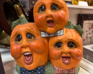 Vintage Ceramic pumpkins, hand painted.