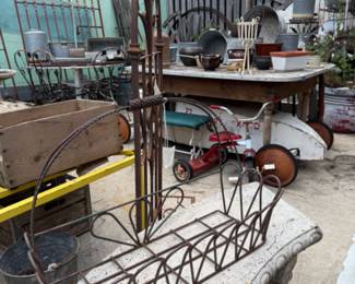 Lots of garden items in a garden setting