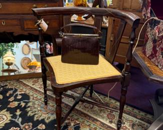 Formal English Inlaid Corner Chairs 