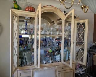 Array of drinkware - champagne flutes, wine glasses, cocktail glasses - and dinnerware!