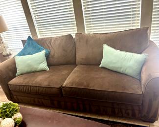 Brown micro fiber sofa