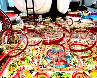 Red swirl goblets