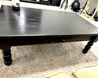 Black coffee table with drawer