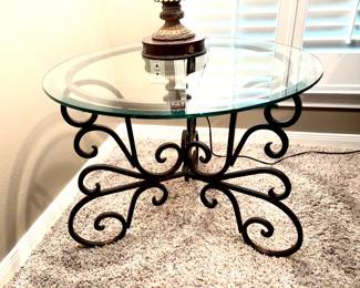Striking iron base side table