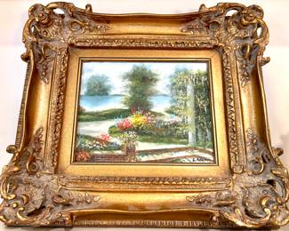 Small gold frame oil
