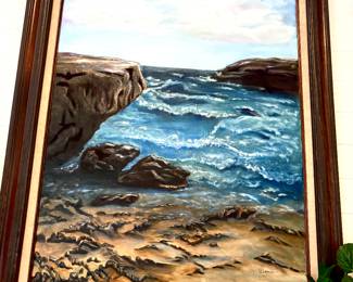 Original seascape oil by Linda Dumas