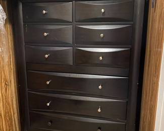 02 Elegant Wooden Black Chest Of Drawers