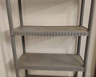 4 Tier Gray Plastic Shelving Unit